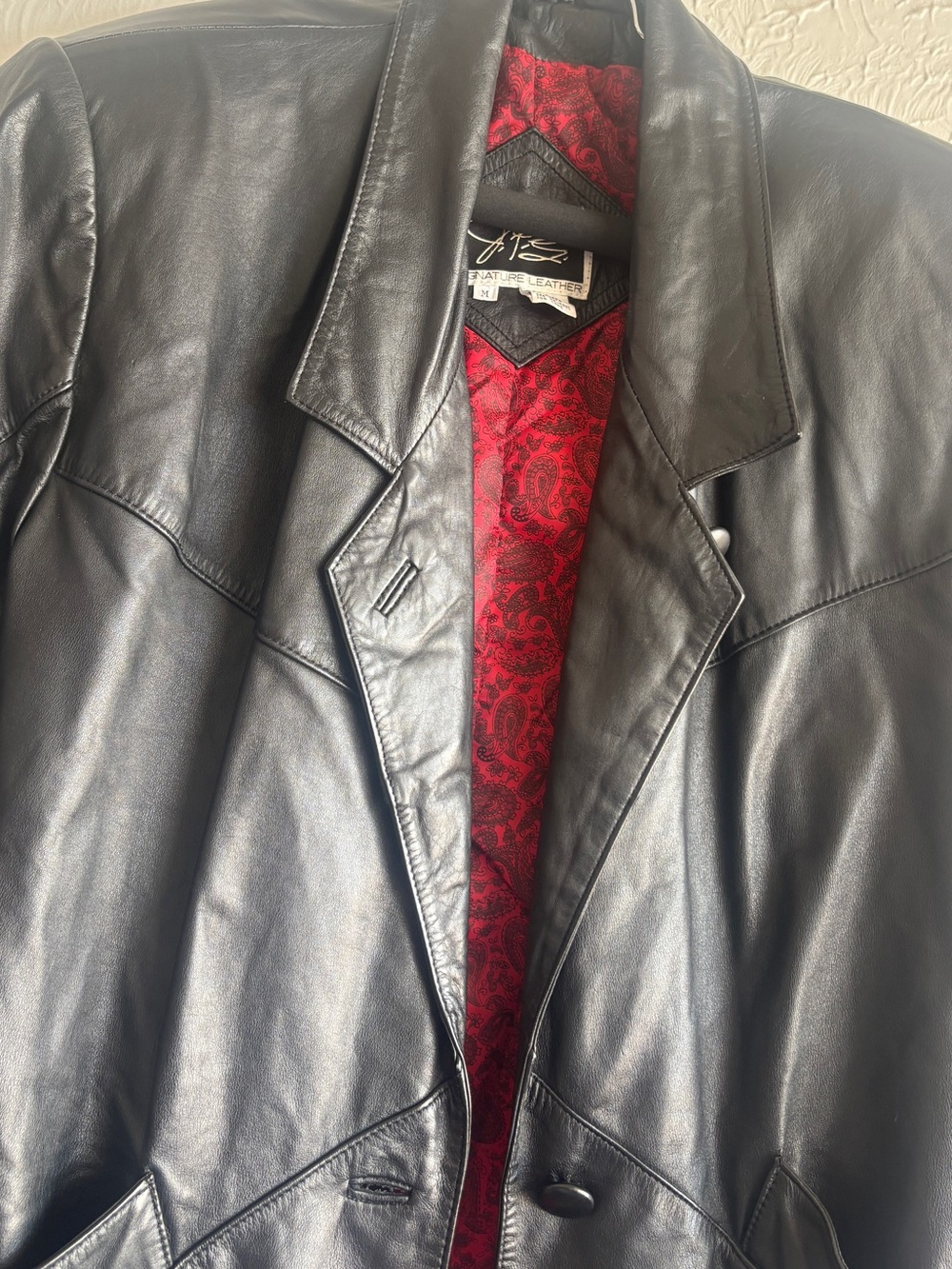 Vintage J.F.S. Signature Genuine Leather Trench Coat | Made in Korea | Size Medi